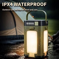 Lampe Solaire Rechargeable, Lampe Torche d'Urgence Extérieure à 4 Feux Latéraux, avec Sortie USB-A pour Recharger le Téléphone