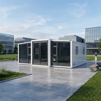 Maison conteneur extensible à double aile, structure stable à déploiement rapide, pour logement d'urgence, site de secours en cas de catastrophe