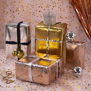 Bán buôn 80gsm Gleamy kết cấu kim loại giấy kích thước lớn aluminizing Giấy không thấm nước tráng Quà Tặng giấy gói - Product Image 2