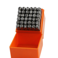 Poinçon à lettres et chiffres en acier, 36 pièces, ensemble de poinçons numériques en acier pour lettres anglaises