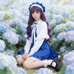 Conjunto de Disfraz de Cosplay de Cardcaptor Sakura Daidouji Tomoyo, Vestido Azul y Blanco Estilo Lolita, Ropa de Escenario Invierno 2025 - Product Image 2