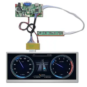 Wisecoco Motorcycle Lcd Display Speedometer Screen Solution Custom Lvds Tft 12.3 1920*720 Stretched Bar Lcd Instrument Cluster