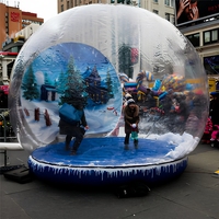 Château gonflable commercial avec décoration de neige, trampoline, tente bulle transparente en forme d'igloo pour fête d'enfants