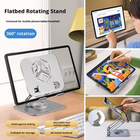 Support de refroidissement portable tout métal réglable et rotatif pour ordinateur portable et tablette, compatible iPad, gris – Nouveauté 2026