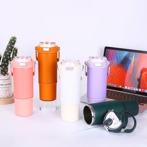 High Quality Custom 900ml <b>Double</b>-<b>Wall</b> Stainless Steel Coffee <b>Mug</b> with Insulated Lid Handle and Straw Titanium Bottle Opener - Product Image 6