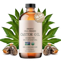 Huile de ricin pure biologique pressée à froid sans hexane en vrac, naturelle pour la croissance des cheveux et des cils, les soins de la peau et du visage, pack