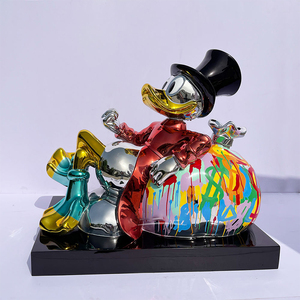 Vente chaude À La Mode Intérieur Résine Décor Galvanoplastie Alec <span class=keywords><strong>Monopoly</strong></span> Scrooge Mcduck Statue Canard Résine Art Et Artisanat - Product Image 6
