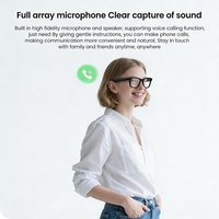 Lunettes AI HD 1080P avec enregistreur vidéo, caméra unique 8MP, batterie 300mAh, commande vocale, traduction en temps réel, lecteur de musique, Type-C