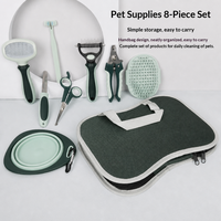 Kit de toilettage pour animaux de compagnie professionnel, portable, pliable, en plastique, manuel, 8 en 1, produits de nettoyage et de toilettage pour chiens et chats