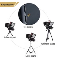 Smartphone DSLR caméra téléprompteur avec support de téléphone télécommande pour l'enregistrement vidéo en direct