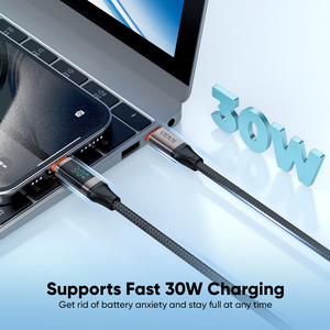 VIDVIE cắt-cạnh nhiệt độ thấp 30W sạc nhanh mật độ cao dệt Cáp dữ liệu với màn hình <span class=keywords><strong>LED</strong></span> - Product Image 6