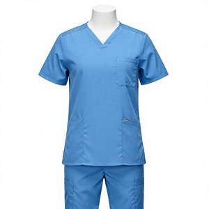Conjuntos de Uniformes Médicos de Punto con Cuello en V y Pantalones Rectos Unisex, Transpirables y Cómodos para Salón de Belleza, Hospital, Clínica, Spa - Product Image 2