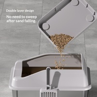 Tapis pour litière pour chat, tapis anti-sable, bac à litière, tapis attrape-sable avec rangement, ensemble de pelle à litière pour chat, accessoires