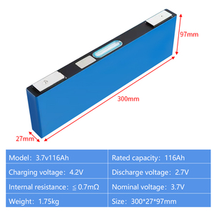 Cellules prismatiques CATL 3.7V 116Ah, batteries à semi-conducteurs pour véhicules électriques, 5000 cycles, 300x27x97mm - Product Image 2