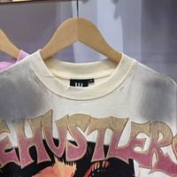 Camiseta de Hombre de Alta Calidad con Diseño de Agujeros, Manga Corta, Estampado de Chica Llorando, Estilo Urbano, LIFE HUSTLERS