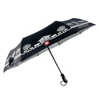 Vente chaude 21 pouces 8K revêtement argenté ouverture et fermeture automatiques 3 plis parapluie impression personnalisée contrôle entièrement automatique pour adultes