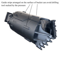 Godet de forage à ouverture papillon Bauer BG25 800 mm |   Godet de forage de pieux Limta à dents plates 150x150 Kelly Box