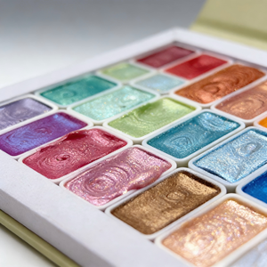 Kit de 24 couleurs de peinture solide <span class=keywords><strong>aquarelle</strong></span> nacrée 2,6 ml, pigments métalliques scintillants pour la peinture à l'<span class=keywords><strong>aquarelle</strong></span> et les fournitures d'artisanat en gros - Product Image 3