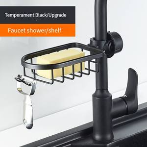 스테인레스 스틸 수도꼭지 랙 스토리지 랙 싱크 캐디 스폰지 비누 홀더 주최자 교수형 드레인 선반 욕실 주방 - Product Image 6