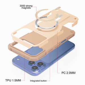 Custodia per Telefono Antiurto a 360 Gradi con Supporto Invisibile <span class=keywords><strong>e</strong></span> Protezione Anticaduta per iPhone 17 16 Pro Max 15 Pro Nuovo <span class=keywords><strong>Design</strong></span> - Product Image 5
