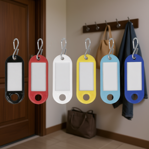 Juego de 6 llaveros de plástico con ganchos para llaves y bolsos, etiquetas coloridas, paquete de 12 - Product Image 3