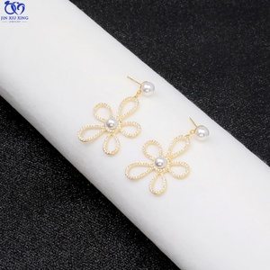 ต่างหูมุกหรูหราสไตล์โบฮีเมียน JXX HB-21A เงินแท้ 925 ชุบทอง ดีไซน์เกาหลี ขายดี เหมาะสำหรับผู้หญิง - Product Image 4