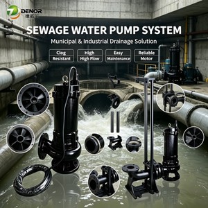 Pompe de drainage des eaux usées QWB à haute capacité de coupe, série personnalisée, 30 CV, 22 kW, en fonte/acier inoxydable 304, pour boues et eaux sales - Product Image 4