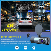 Kamera Mobil 3.16 Inci Black Box 4k Wifi Gps Dashcam 3 Kamera Mobil 3 Saluran WIFI ADAS 4k Dash Camera 3 Lensa Wifi Gps 4k Dash Cam