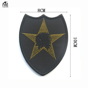 Parche bordado táctico tipo escudo bordado negro de la 2ª División de Infantería de EE. UU. Para apliques de uniforme de chaqueta - Product Image 4