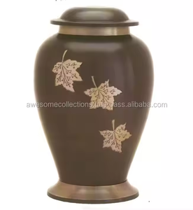 Urna Funeraria de Latón Gris para Cenizas de Adultos, Recipiente Conmemorativo Decorativo, Vaso Funerario, Urna de Almacenamiento para Entierro, Diseño Clásico - Product Image 4