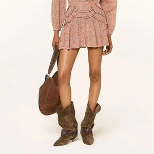 High Quality Fashion Popular Custom Women's Brown Folded <strong>Heel</strong> <strong>Boots</strong> Suede <strong>Ankle</strong> <strong>Boots</strong> - Product Image 6