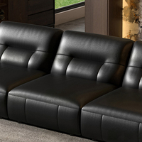 Ensemble de canapés modulaires inclinables en cuir véritable de luxe moderne, design en forme de L, éponge haute densité pour le bureau, la maison, l'école