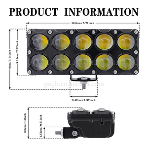Projecteur de <span class=keywords><strong>moto</strong></span> auxiliaire à 10 lentilles 30W phares <span class=keywords><strong>antibrouillard</strong></span> de conduite blanc jaune lampe de tache de conduite électrique supplémentaire pour voiture tout-terrain - Product Image 2