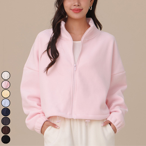 Abbigliamento da <span class=keywords><strong>donna</strong></span> per inverno <span class=keywords><strong>Crop</strong></span> Top con cerniera coulisse Cappotto da <span class=keywords><strong>donna</strong></span> in pile giacca da esterno giacche da <span class=keywords><strong>donna</strong></span> - Product Image 1
