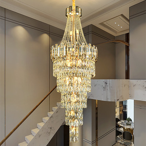 Luxury Crystal Chandelier Long Multi Head <b>LED</b> <b>Light</b> For Living Room Villa Staircase Modern Home Decor - Product Image 1