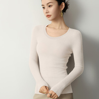Großhandel und Einzelhandel Damen Herbst- und Winter-Pullover aus 100% Wolle, Feingesponnen, 18GG, Dünn, Schlicht und Vielseitig für Alle Anlässe Geeignet