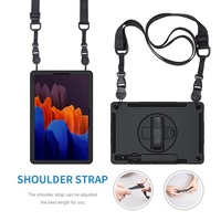 Étui robuste pour tablette Samsung Tab S7 Plus 12,4 pouces SM-T733 SM-T735 avec support rotatif à 360° et fente pour stylo, portable et résistant aux rayures