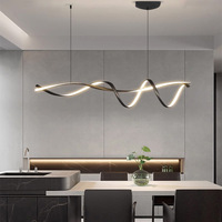 Lustre LED Minimaliste Moderne, Luminaire Créatif de Designer, Hauteur Réglable pour Salon, Restaurant, Base E26