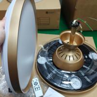 Lustre moderne luxueux en or de 42 pouces avec télécommande intelligente, ventilateur de plafond LED avec lumière et télécommande 220v Bldc