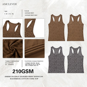 Débardeur imprimé léopard à col ras du cou et dos <span class=keywords><strong>rasoir</strong></span>, effet amincissant rétro, style streetwear tendance, crop top, t-shirt court à col en U - Product Image 5