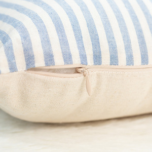 Mediterranean Embroidered <b>Pillow</b> Covers Striped Cotton Linen <b>Square</b> Home Decor Cushion Cases With Inserts - Product Image 3