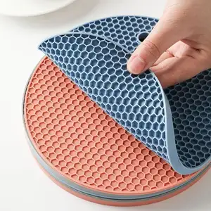 Kitchen Utensil Heat Resistant Honeycomb Silicone Hot Pot Holder Mat Coaster for Kitchen