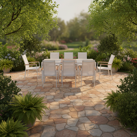 Ensemble de salle à manger de luxe pour patio, table et chaises de jardin modernes, durables pour la cour et la plage