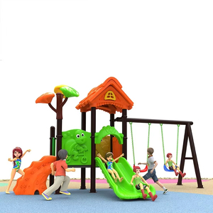 Juego de Columpios y Tobogán de Plástico al por Mayor para Niños, Equipo de Jardín para Patio Pequeño, Set Redondo - Product Image 2