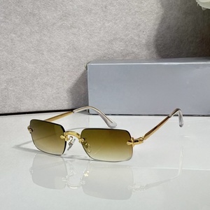 Premium Vintage Frameless Square Sunglasses Gradient Lens Men Luxury Fashion Shades Outdoor Driving UV Protection <b>Eyewear</b> - Product Image 6
