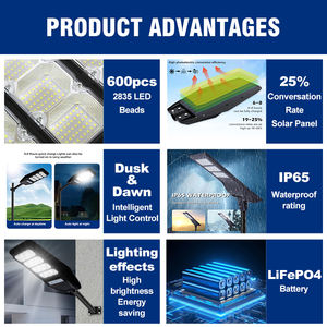 <span class=keywords><strong>BEWAY</strong></span> Farola Solar LED Integrada de Alta Luminosidad ABS IP65 para Exteriores de 100 200 300 W Todo en Uno con Control - Product Image 2