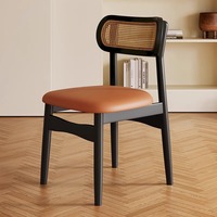 Chaise de salle à manger en bois ergonomique moderne, imperméable, avec siège rembourré, design confortable pour la maison, le café, l'utilisation en restaurant