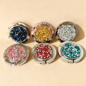 Gantungan Tas Lipat Logam Bulat Berkilau, Tanpa Bekas, untuk Meja, Hadiah Grosir - Product Image 5