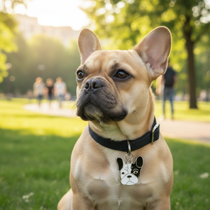 Medaglietta per Cani Bulldog Francese Bianco e Nero, Charm per Collare - Product Image 3