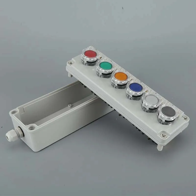 Customized Waterproof 6 Holes ABS Plastic Button Switch Control Box